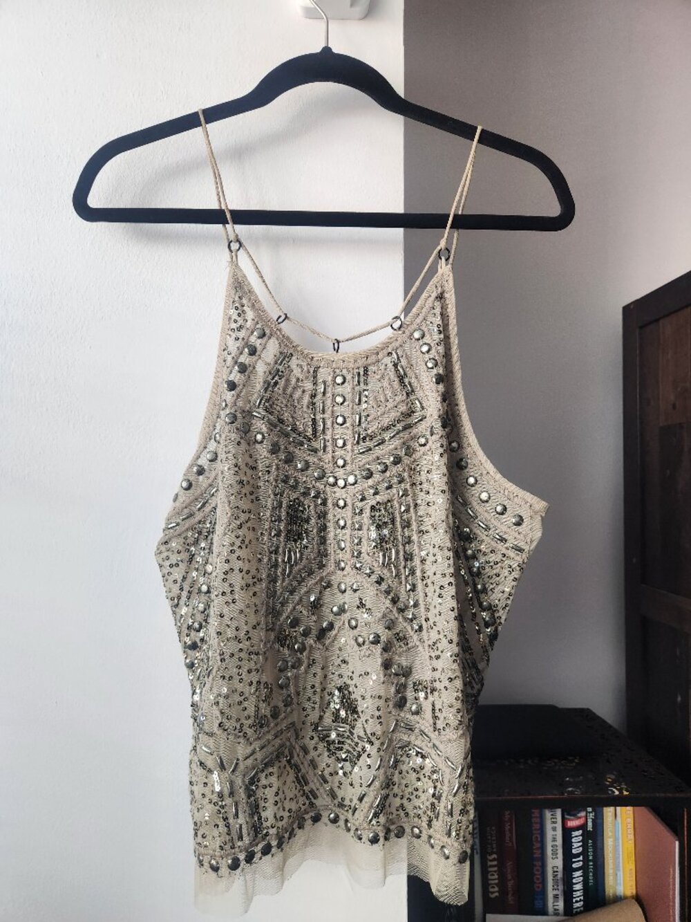 Free People Beaded Mesh Top